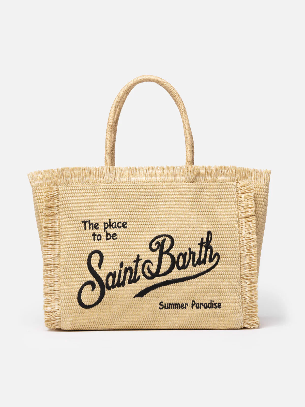 Borsa da mare effetto paglia beige
