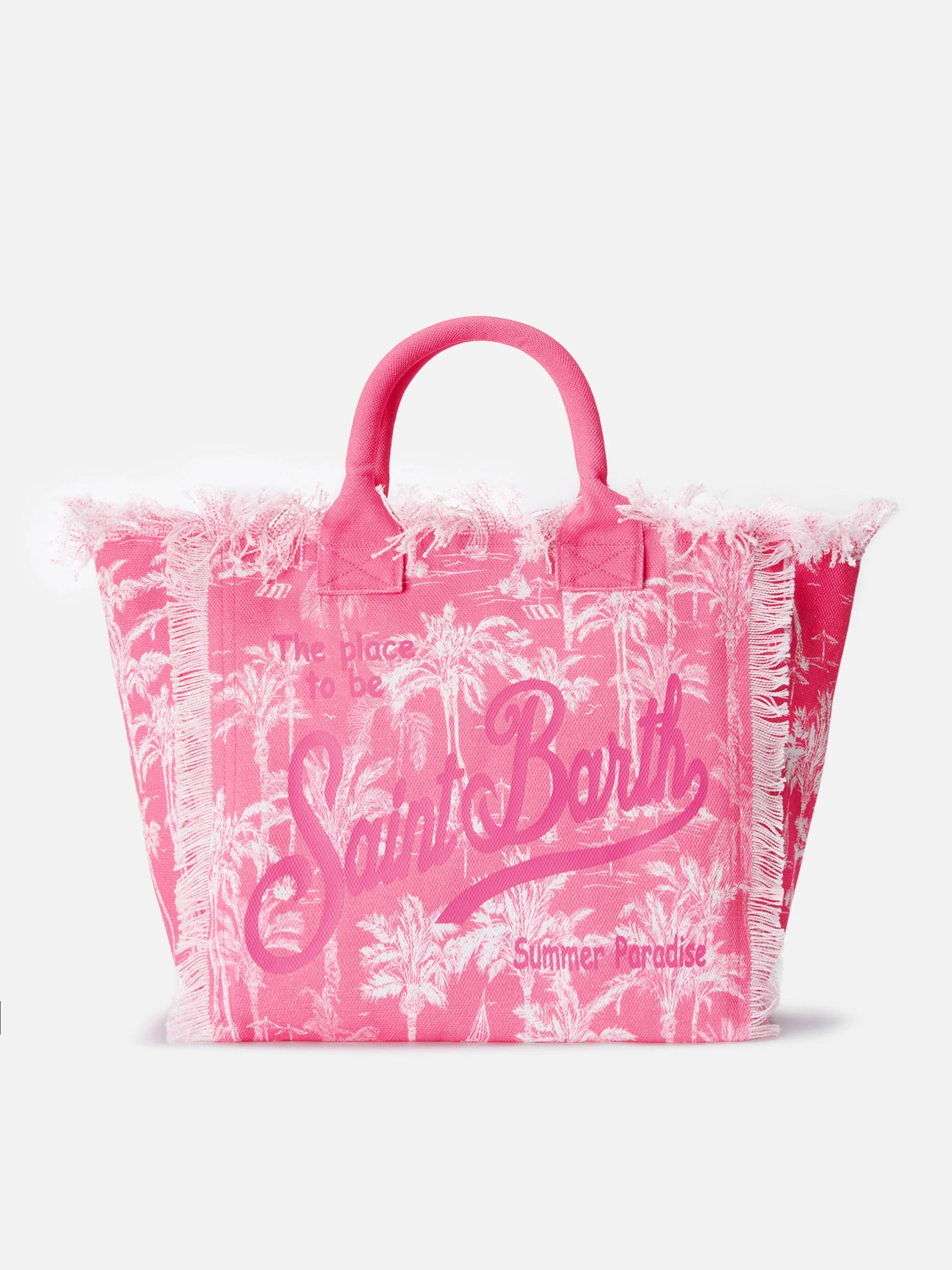 Borsa da mare in canvas rosa palms