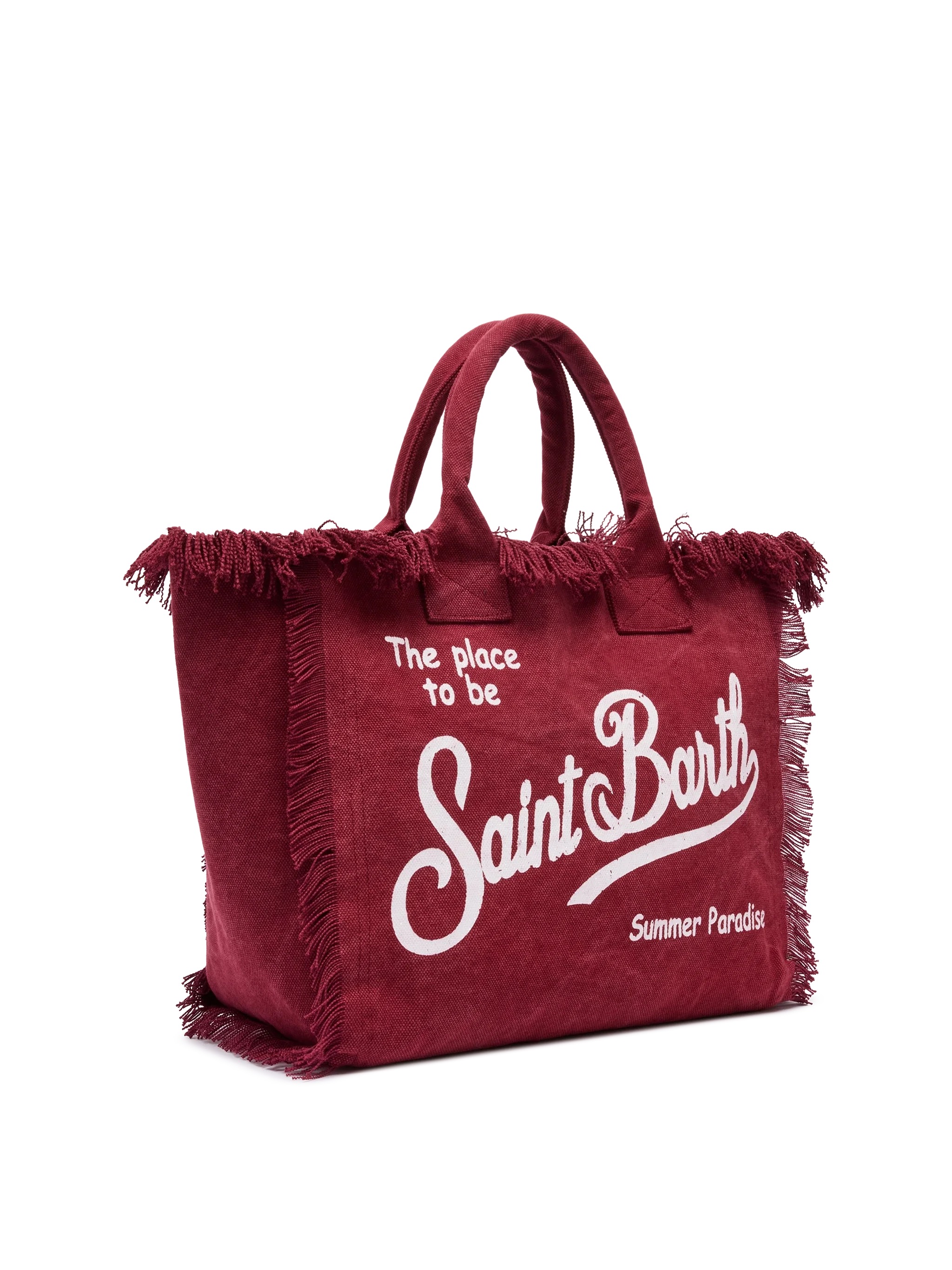 Borsa da mare in cotone bordeaux