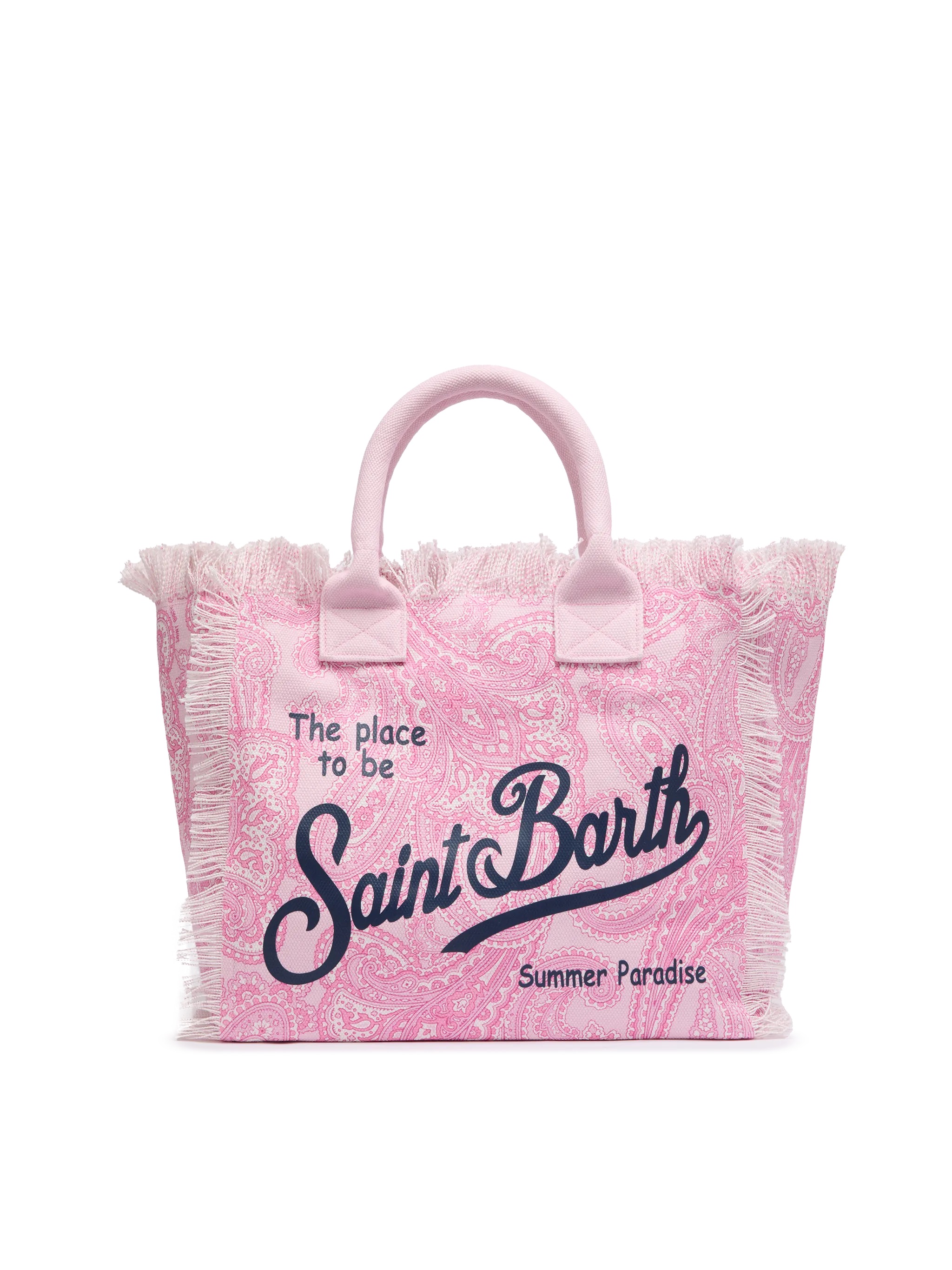 Borsa da mare in cotone con stampa paisley