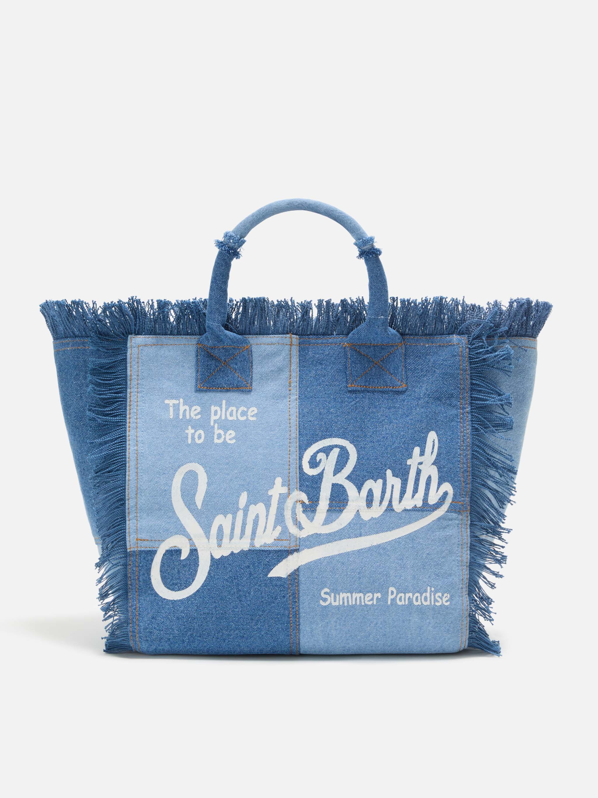 Borsa da mare in cotone in jeans