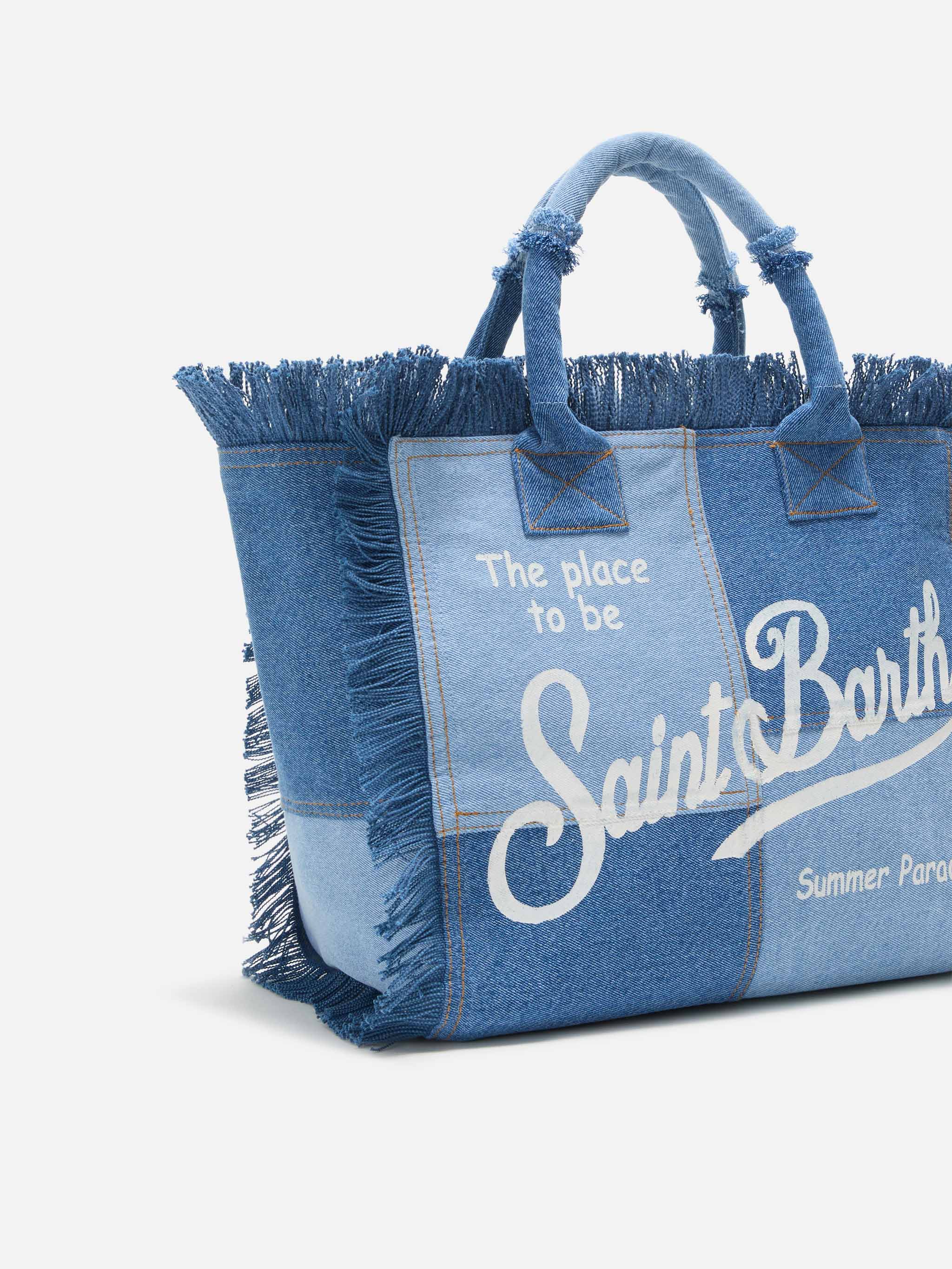 Borsa da mare in cotone in jeans