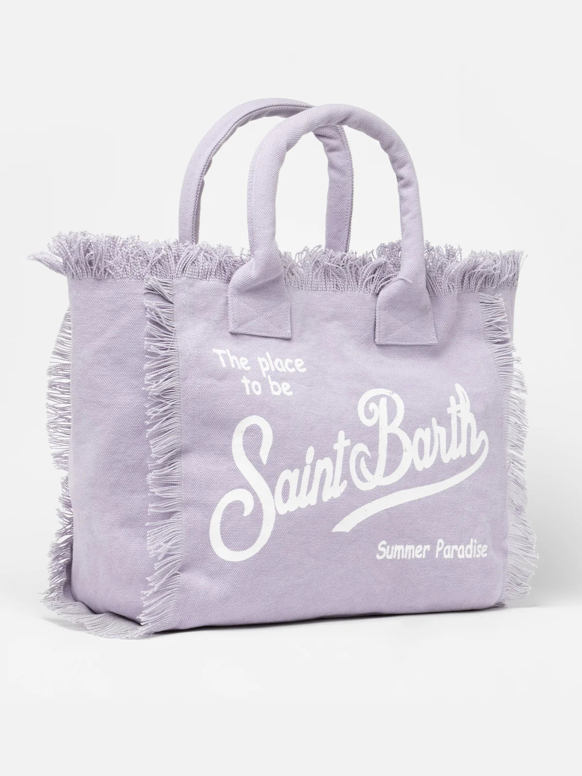 Borsa da mare in cotone lilla vanity
