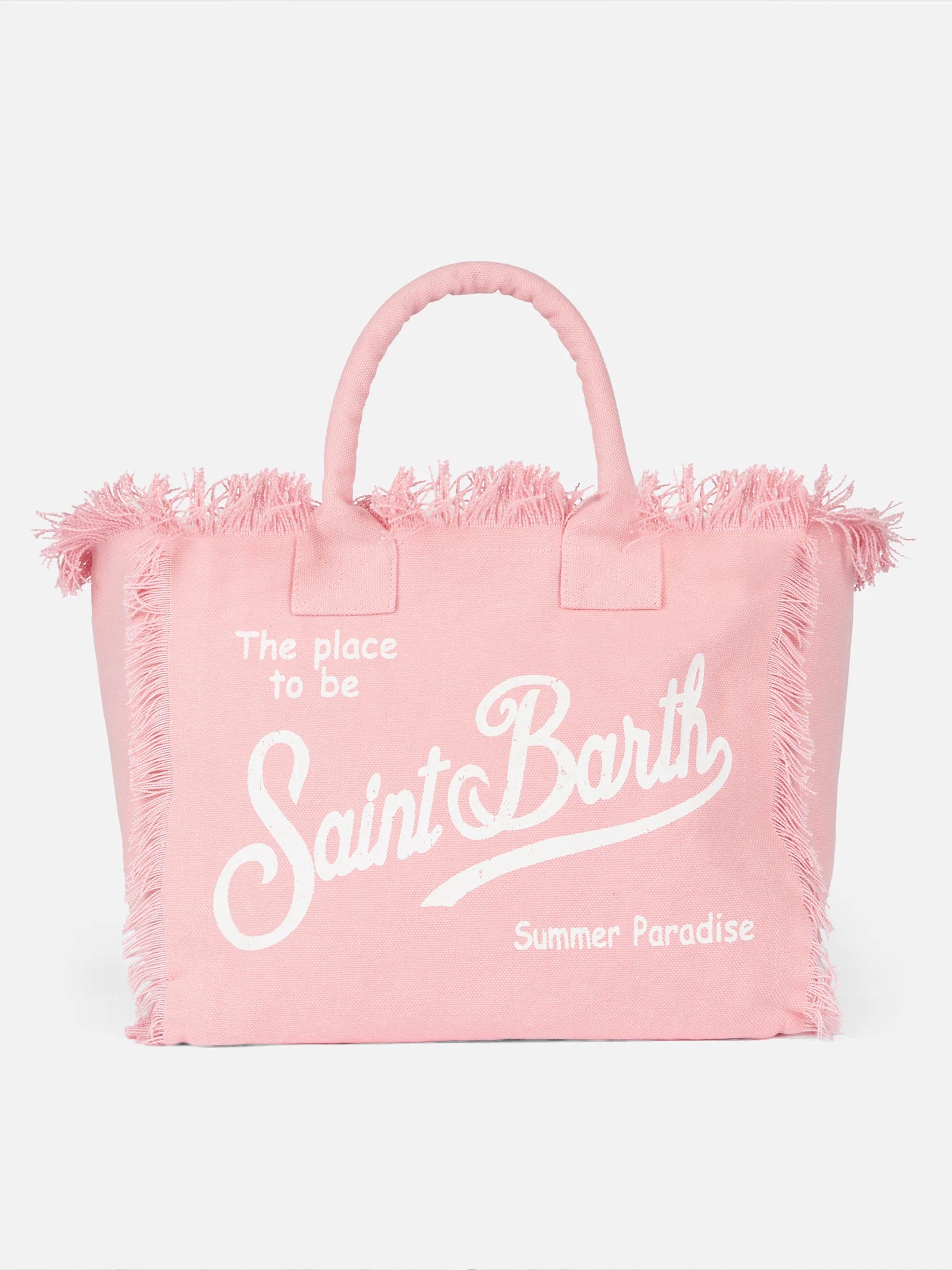 Borsa da mare in cotone rosa chiaro