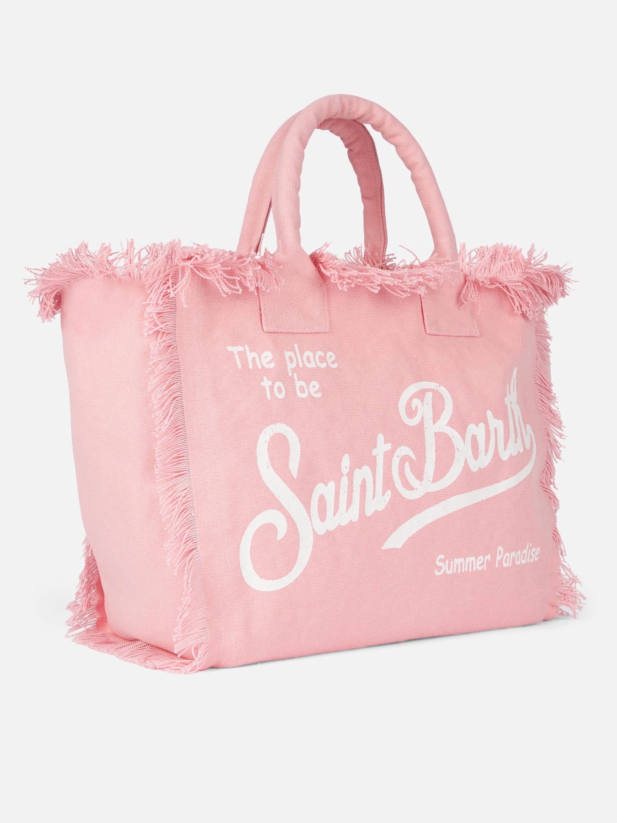 Borsa da mare in cotone rosa chiaro