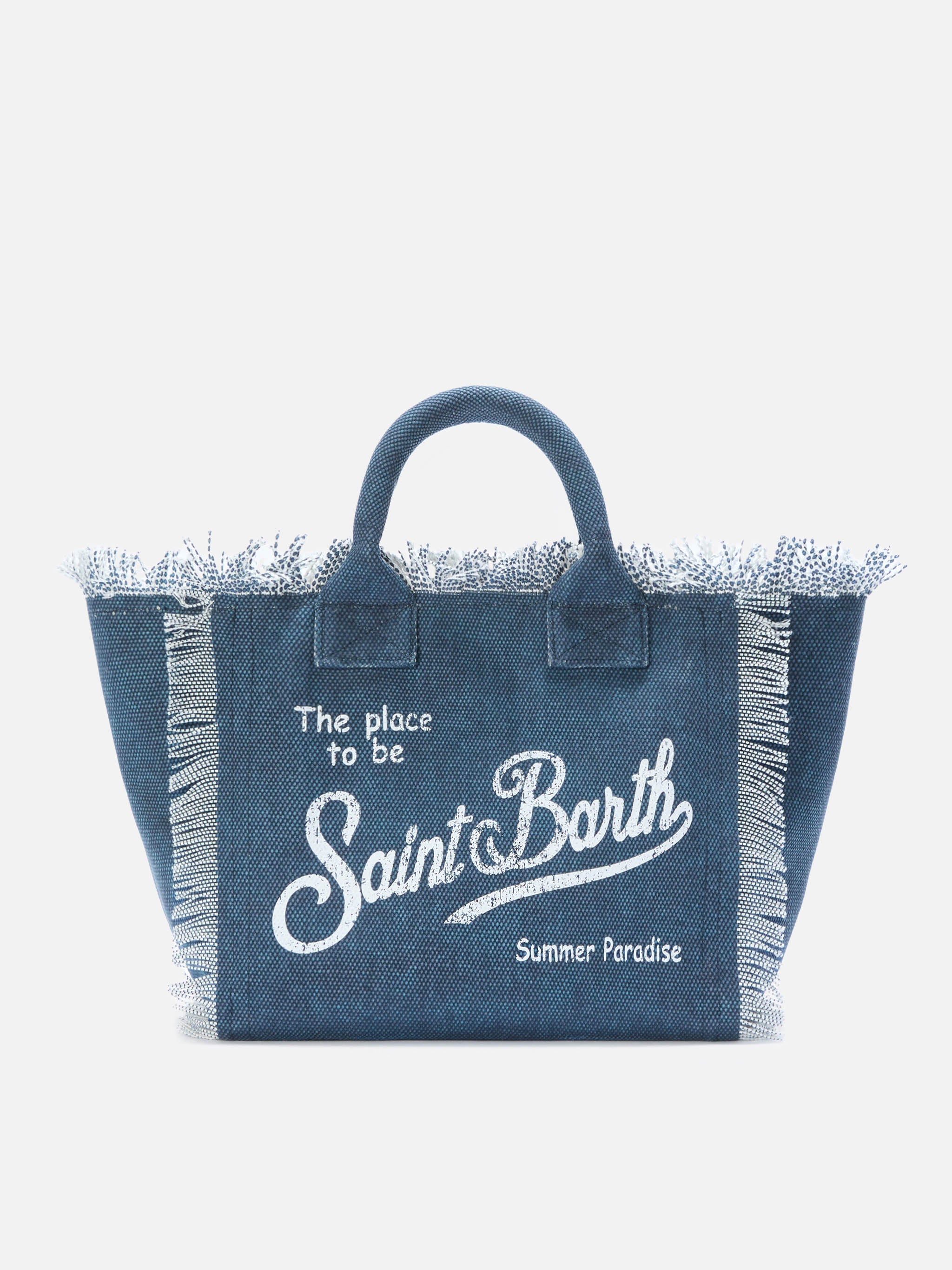 Borsa da mare medie blu canvas