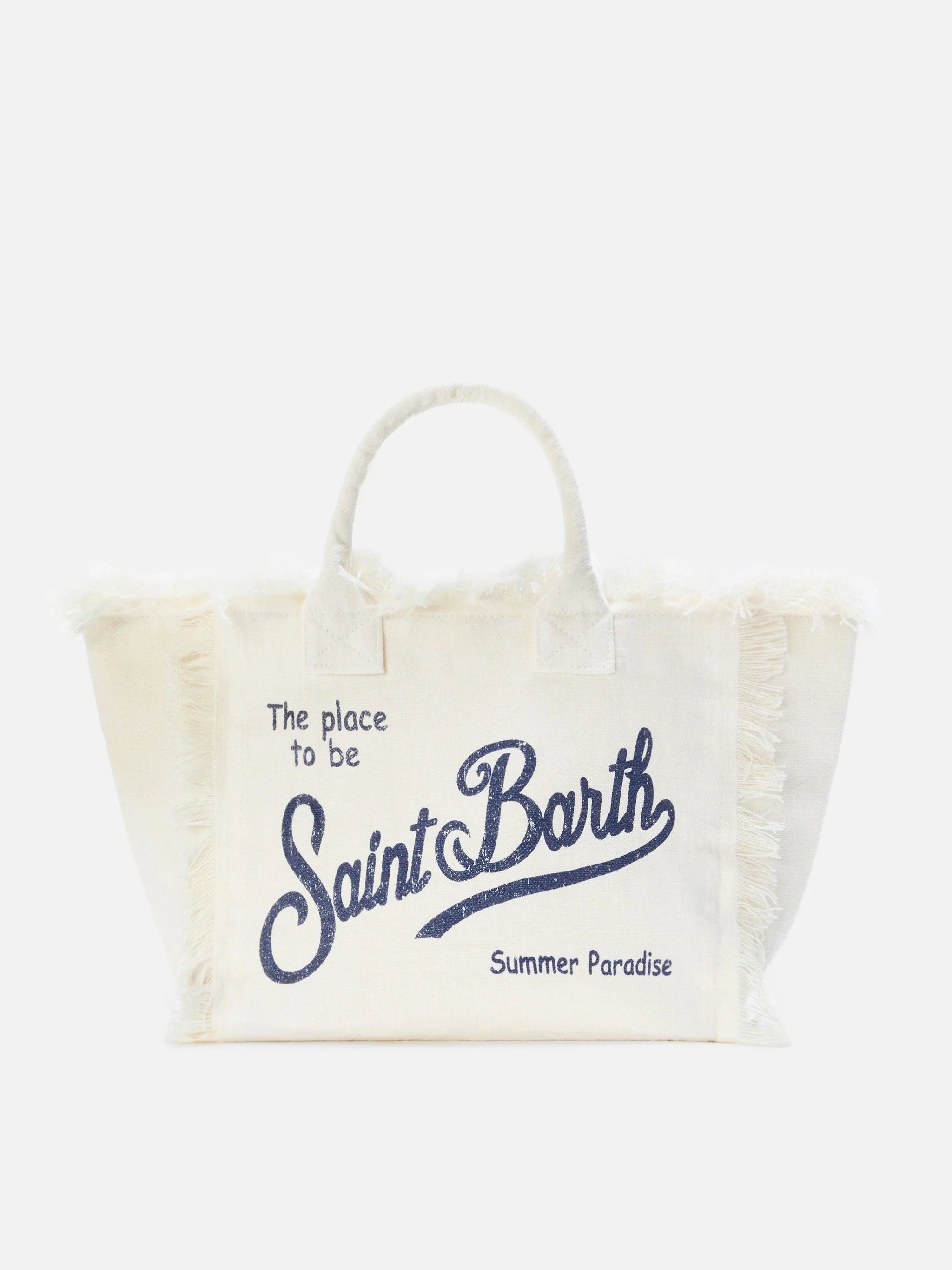 Borsa da mare medie in lino bianco