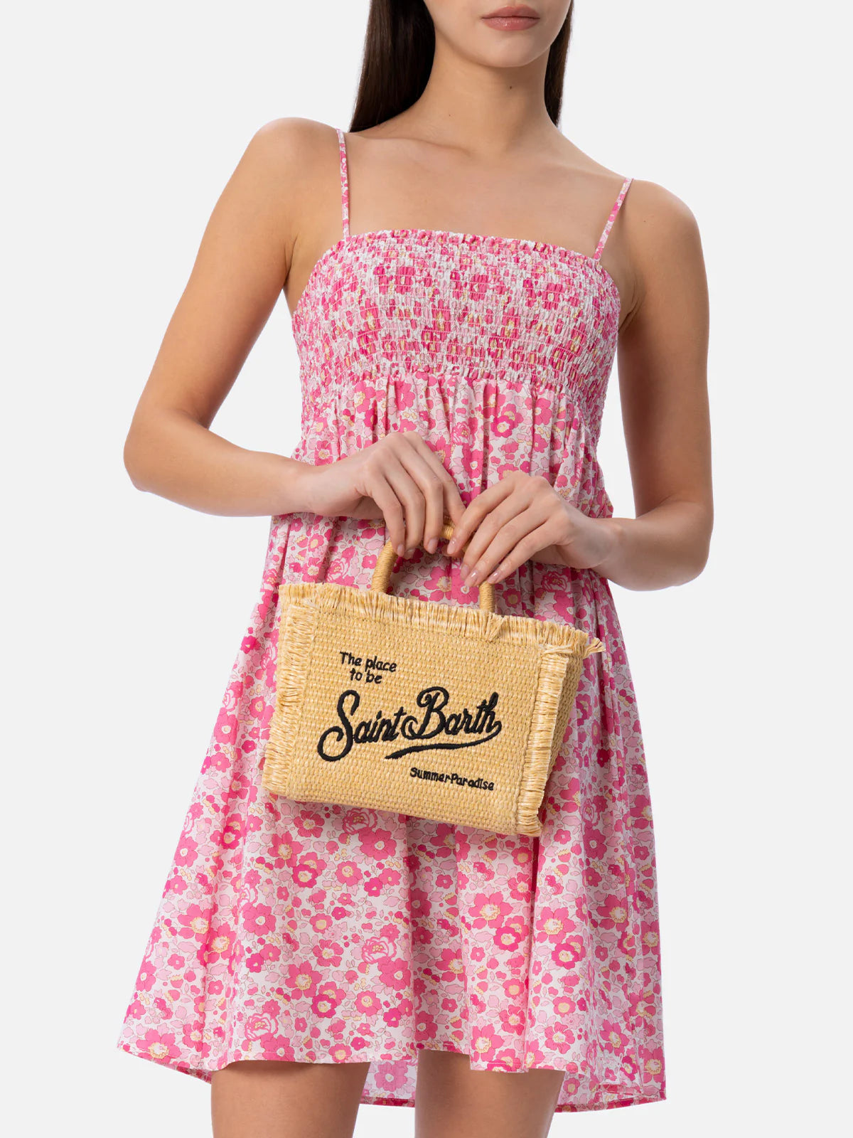 Borsa da mare mini effetto paglia
