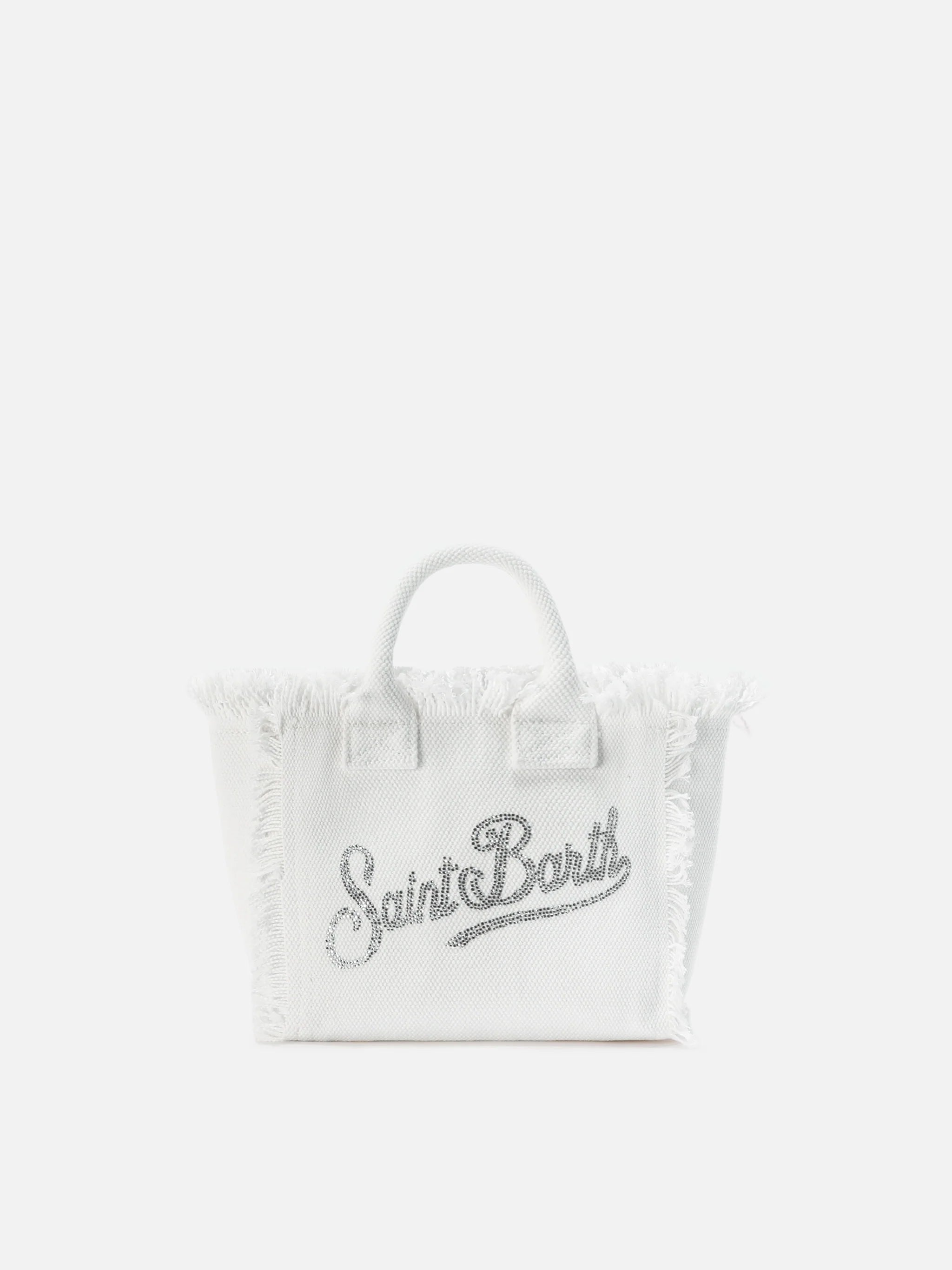 Borsa da mare mini in canvas bianca