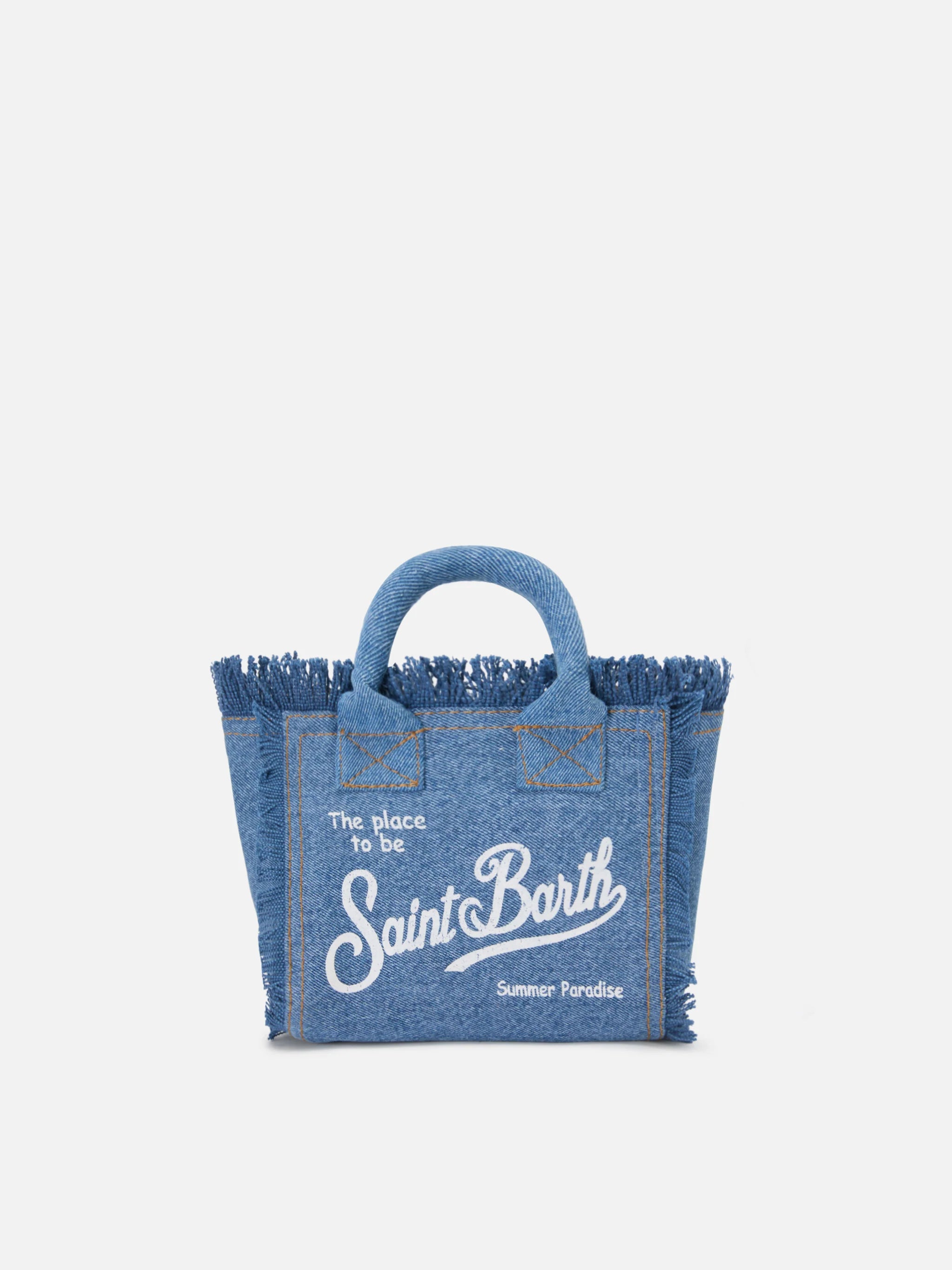 Borsa da mare mini in denim jeans