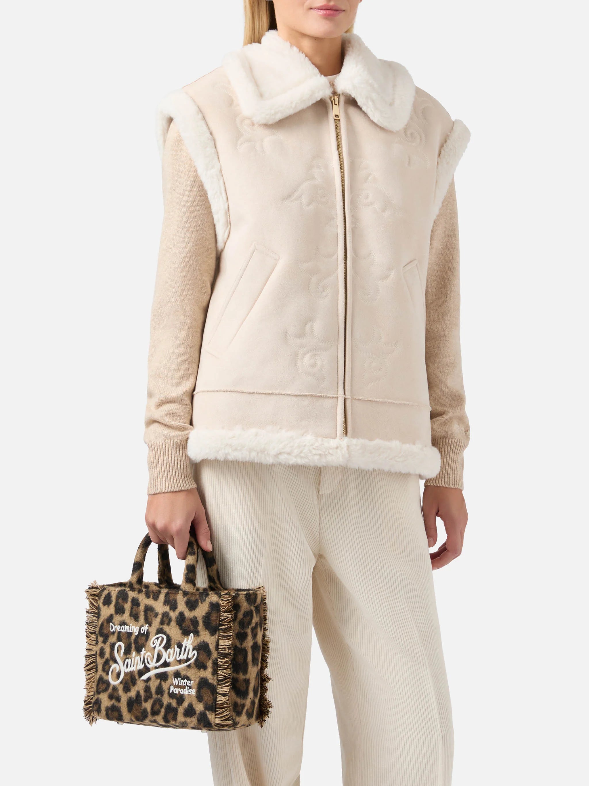 Borsa da mare mini leopardata