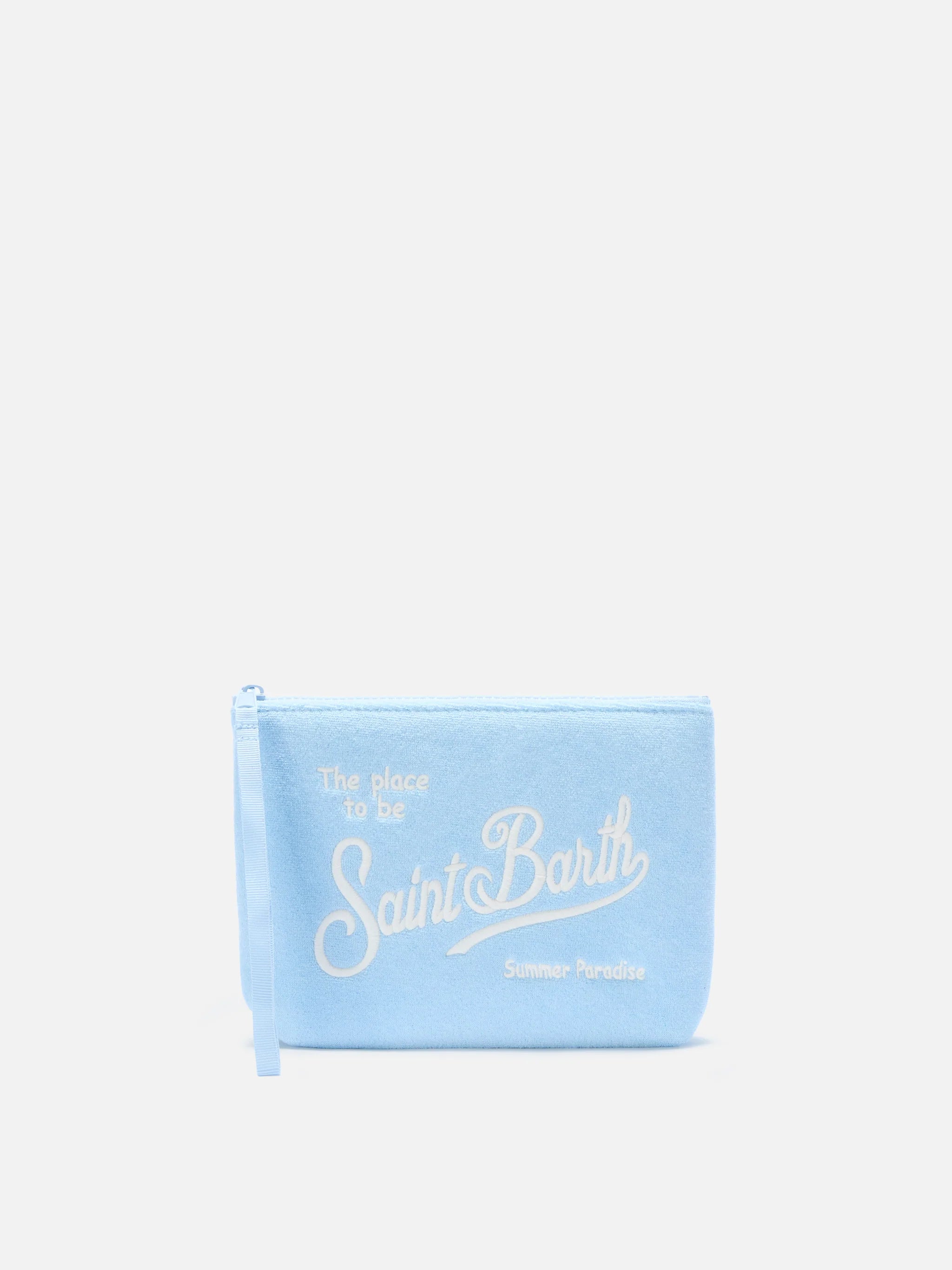 Pochette da mare in spugna azzurra