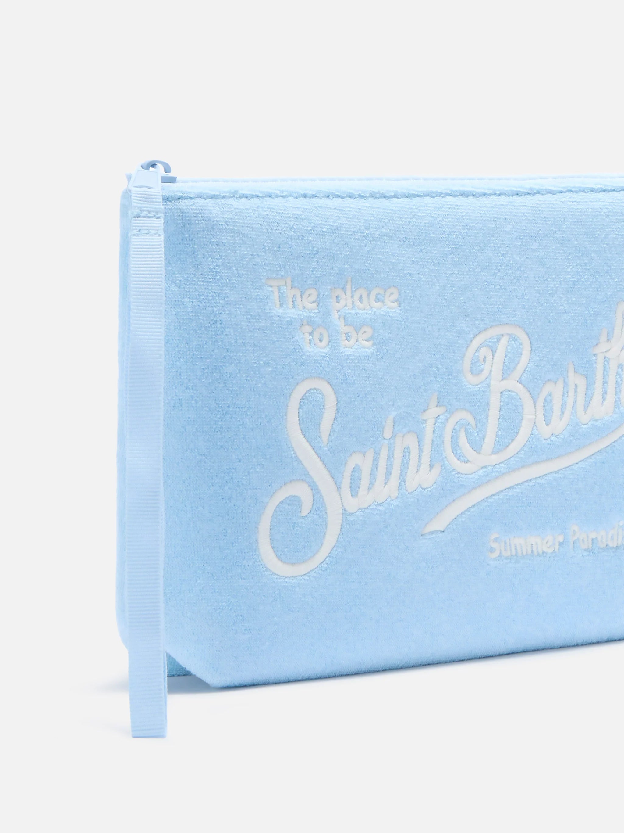 Pochette da mare in spugna azzurra