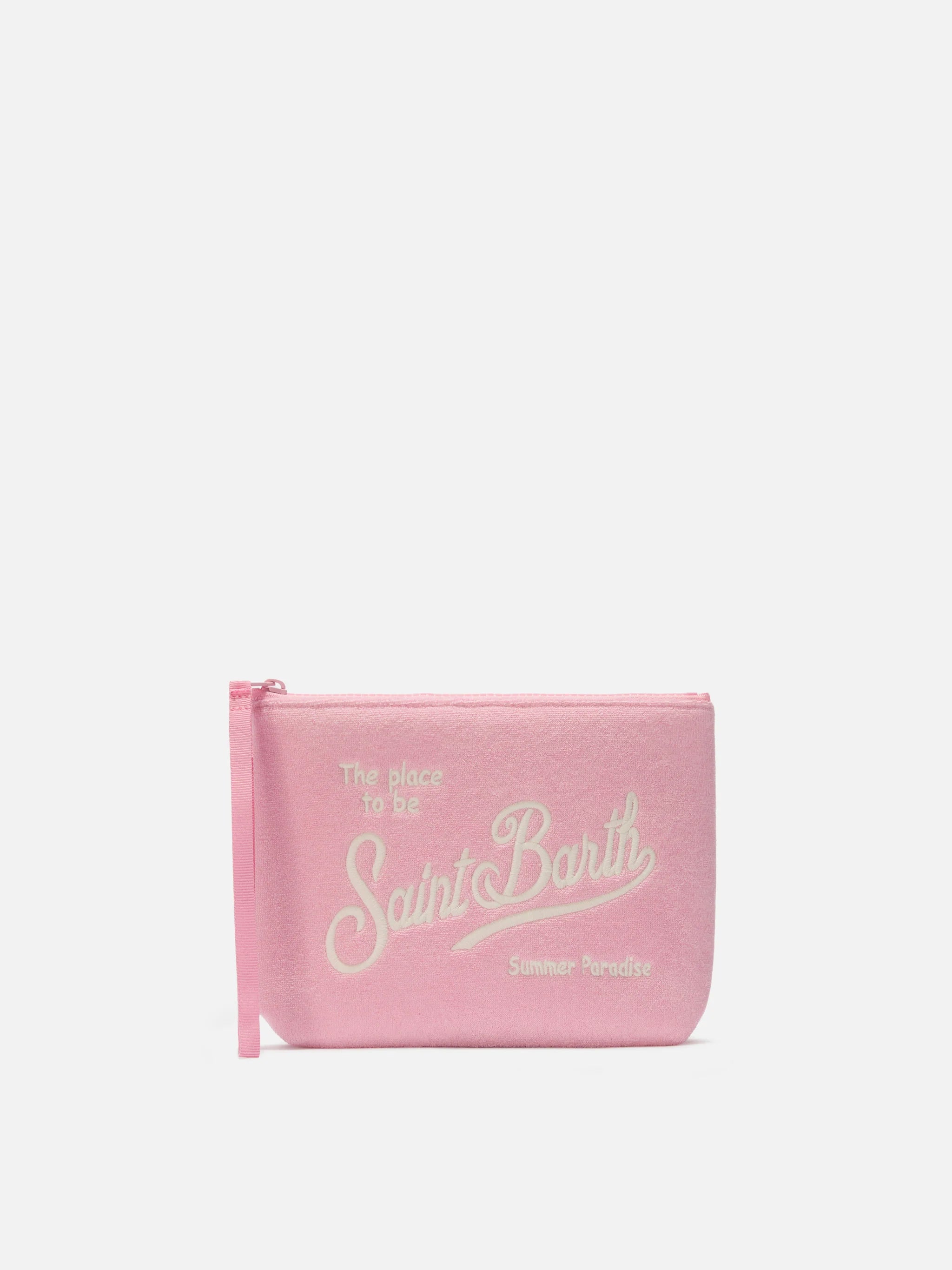 Pochette da mare in spugna rosa