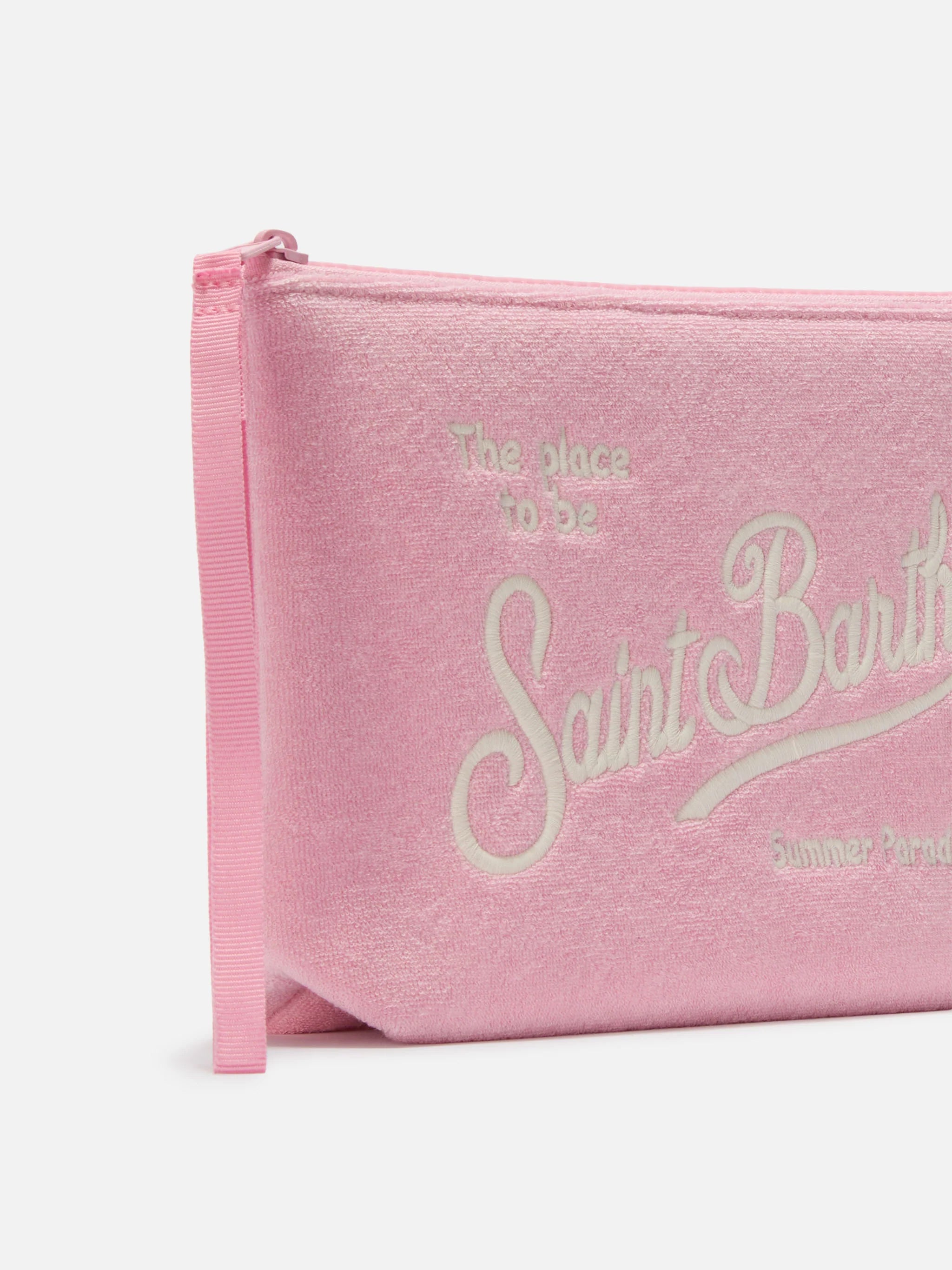 Pochette da mare in spugna rosa