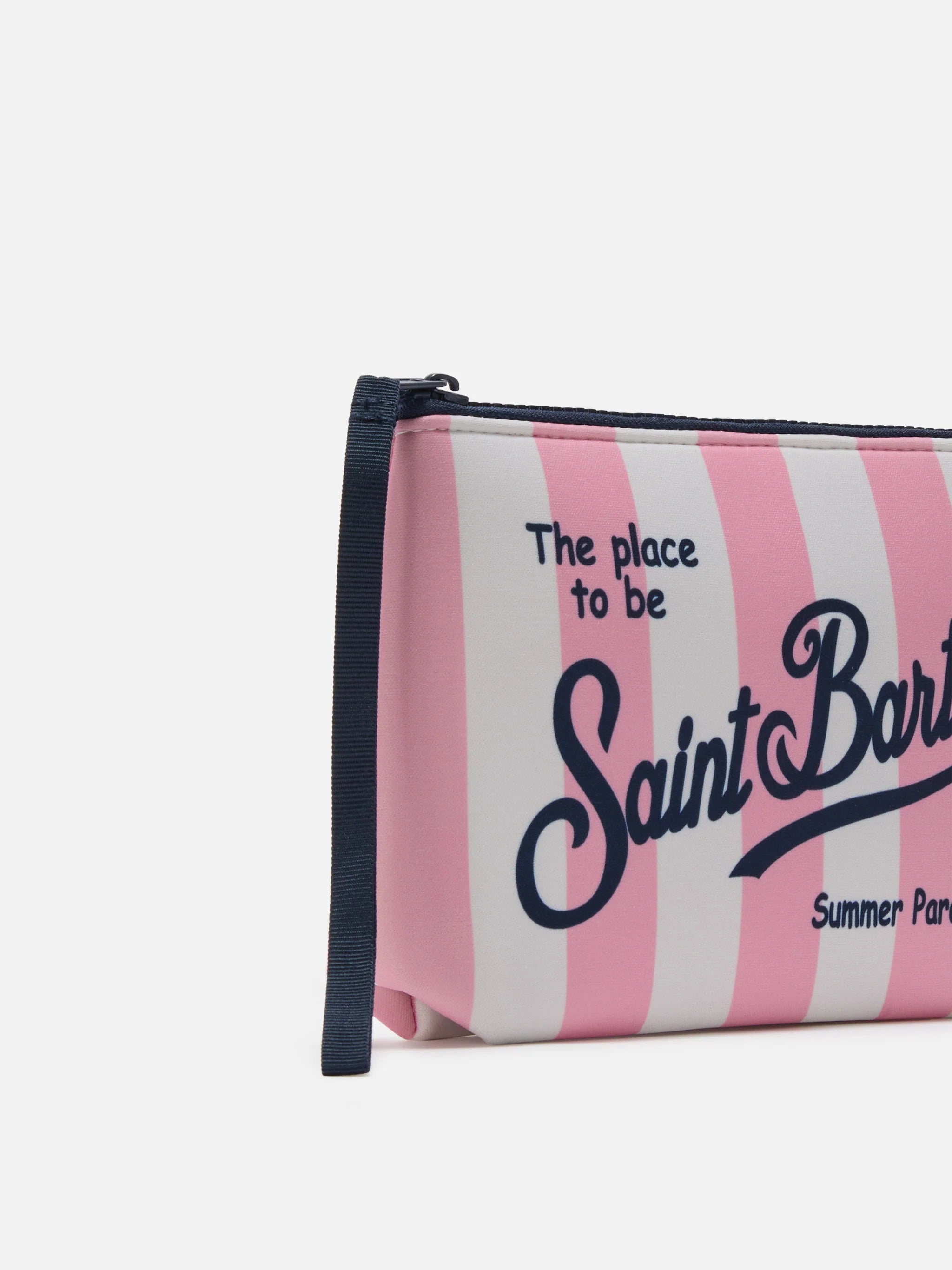 Pochette da mare righe rosa