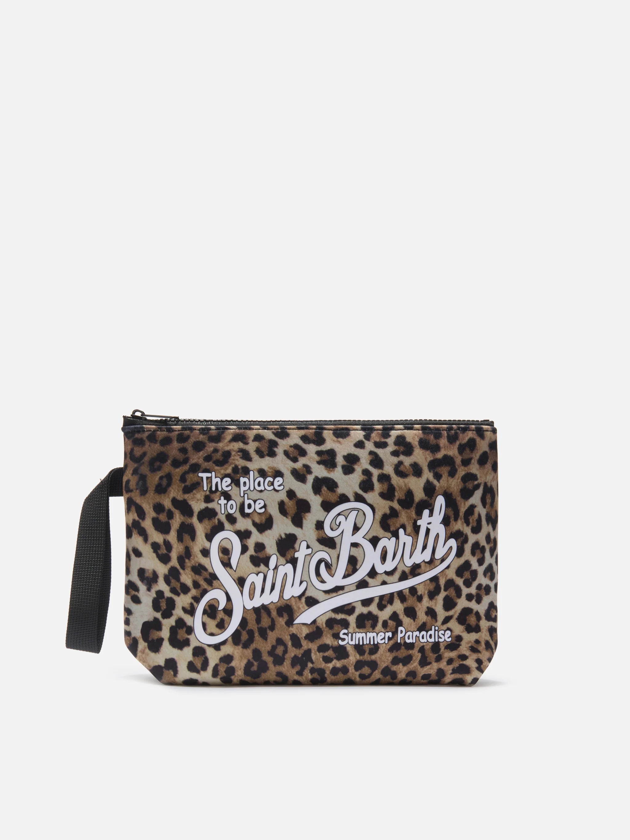 Pochette da mare stampa leopardata